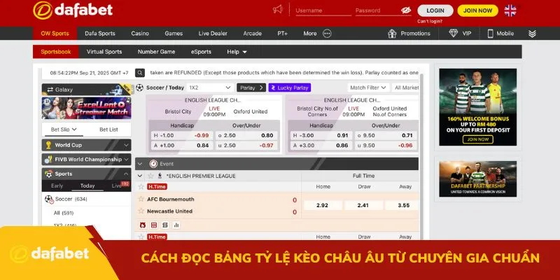 Cách đọc bảng tỷ lệ kèo châu Âu từ chuyên gia chuẩn nhất