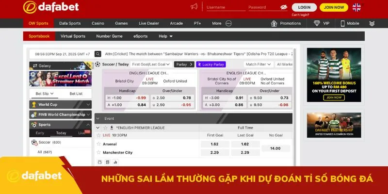 Những sai lầm thường gặp khi dự đoán tỉ số bóng đá