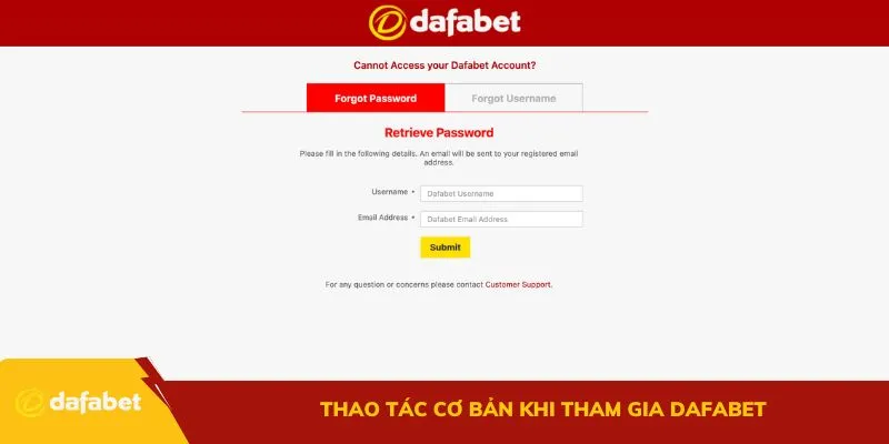 Thao tác cơ bản khi tham gia Dafabet