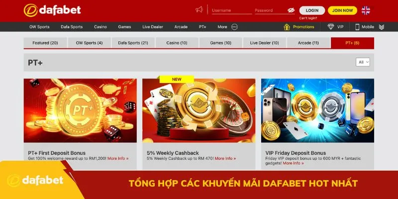 Tổng hợp các khuyến mãi Dafabet HOT nhất