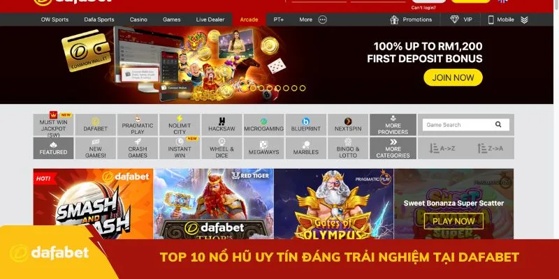 Top 10 nổ hũ uy tín đáng trải nghiệm tại Dafabet